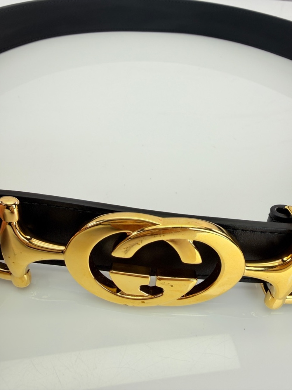 Gucci Zumi Smooth Leather Belt Black  550122 85/34 - Picture 5 of 11